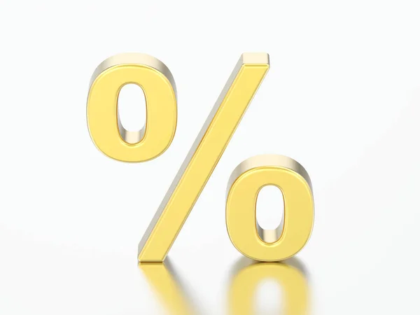 Illustrazione 3D oro percentuale — Foto Stock