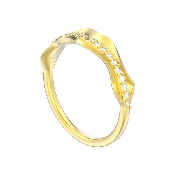 3D иллюстрация изолированное золотое кольцо с бриллиантами — стоковое фото