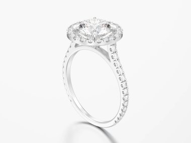 3D çizim gümüş nişan düğün elmas yüzük 