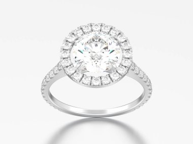 3D çizim gümüş nişan düğün elmas yüzük 