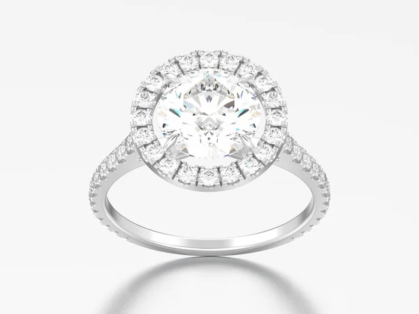 3D απεικόνιση ασημένιο δαχτυλίδι διαμάντι γάμου αρραβώνα — Φωτογραφία Αρχείου