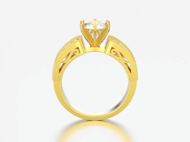 3D çizim altın nişan düğün Dekoratif süsleme diam