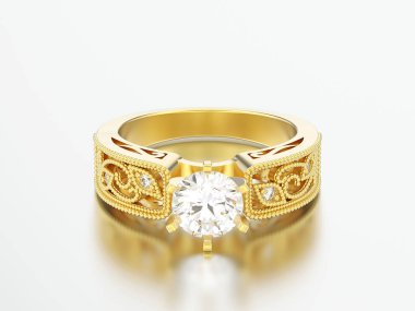 3D çizim altın nişan düğün Dekoratif süsleme diam