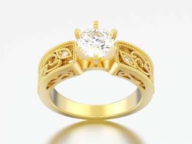 3D çizim altın nişan düğün Dekoratif süsleme diam