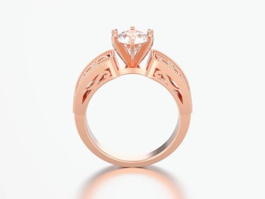 3D çizim gül altın nişan düğün Dekoratif süsleme