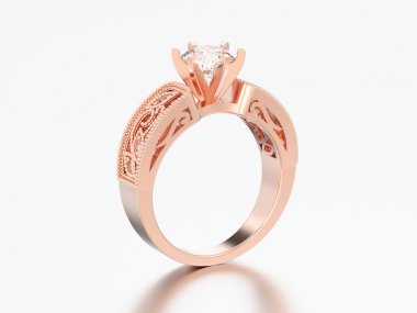 3D çizim gül altın nişan düğün Dekoratif süsleme