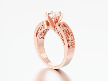 3D çizim gül altın nişan düğün Dekoratif süsleme