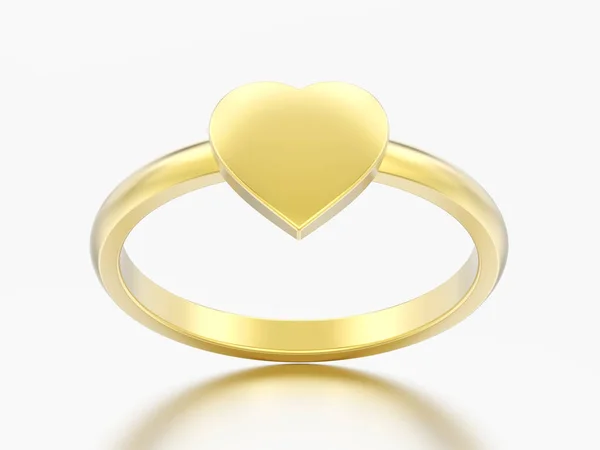 Απεικόνιση Χρυσό Γάμου Καρδιά Δαχτυλίδι Αρραβώνων Γκρίζο Φόντο — Φωτογραφία Αρχείου