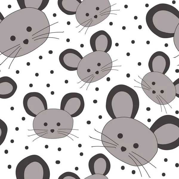 Naadloos patroon met schattige muizen. — Stockvector