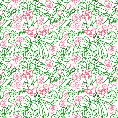 Çiçekli süslemelerle kusursuz desen.