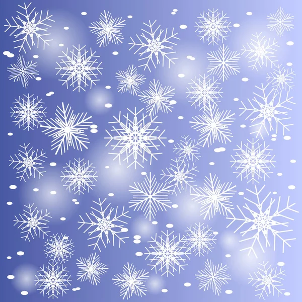 蓝色背景上的雪花冬天模式横幅. — 图库矢量图片