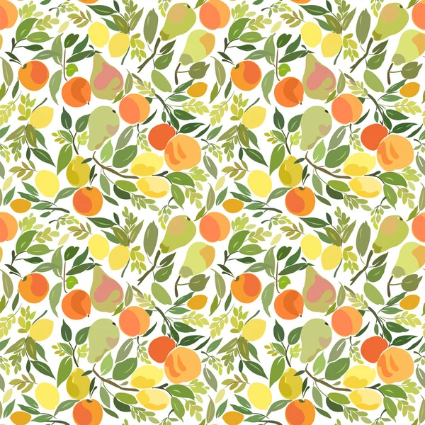 Ovoce, citron sklizně, hruška, mandarinka — Stockový vektor