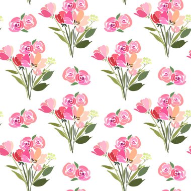 bir buket çiçek soyut resimle