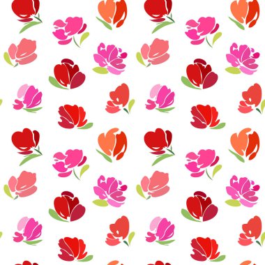 Soyut kırmızı çiçekler bileşimi.