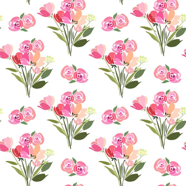 bir buket çiçek soyut resimle