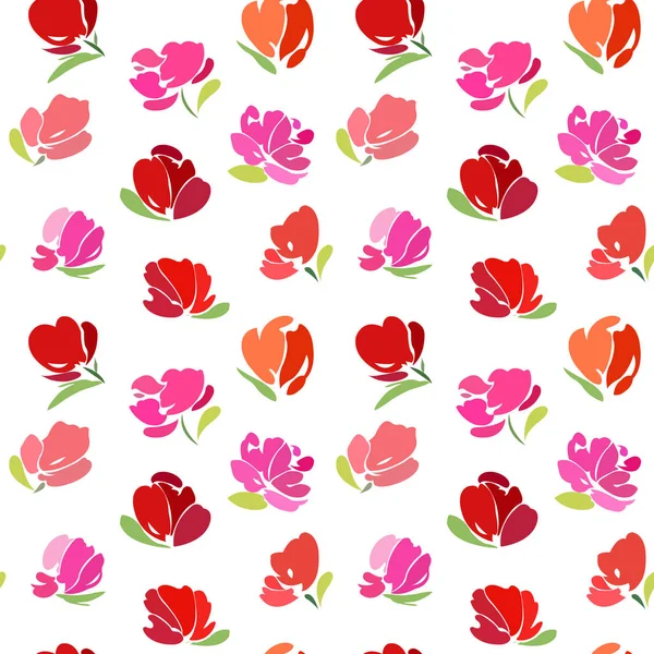 Composición de flores rojas abstractas . — Vector de stock