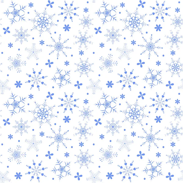 Μπλε νιφάδες χιονιού σε λευκό φόντο — Διανυσματικό Αρχείο