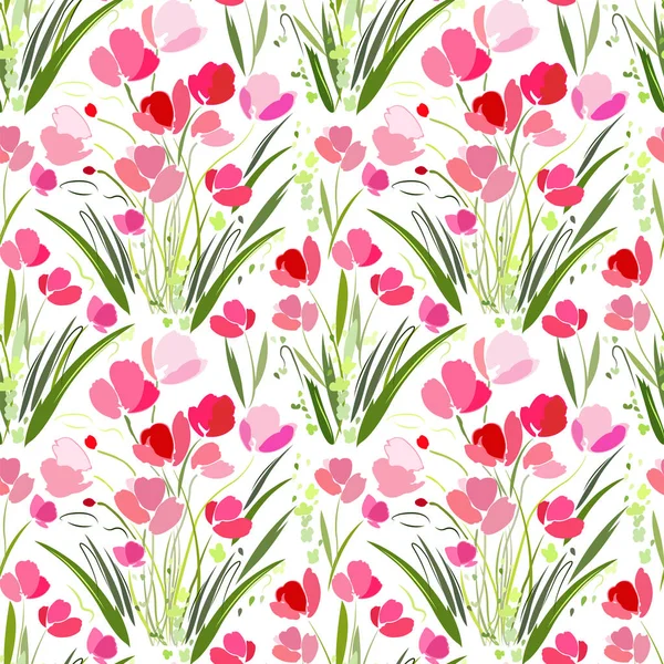 pattern with flowers tulips