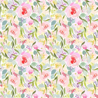 pembe pastel renklerde çiçek desenli