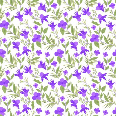 Mor kır çiçeği deseni