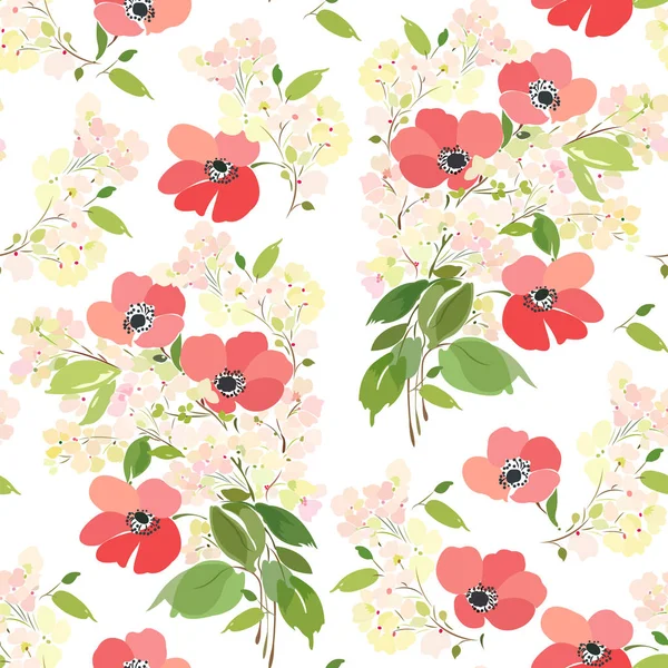 Un ramo de flores silvestres — Vector de stock