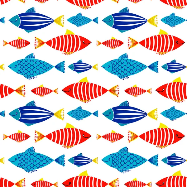 Vzorek s barevnými rybami — Stockový vektor