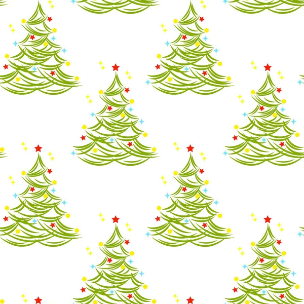 Padrão com uma árvore de Natal — Vetor de Stock
