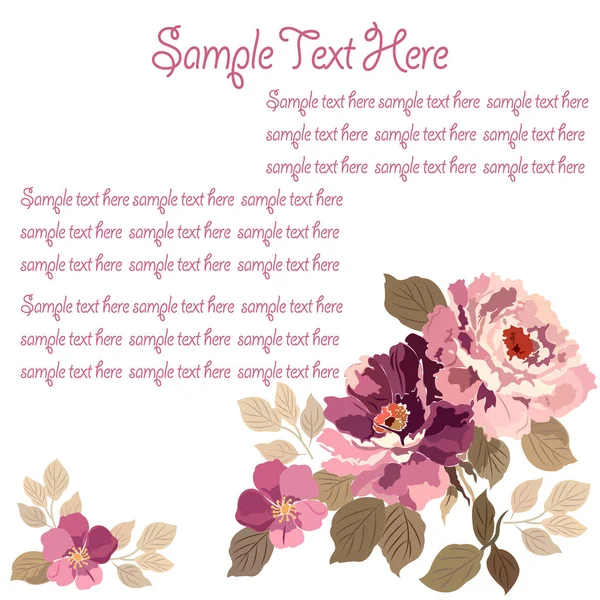 çiçeklerle süslenmiş kartı