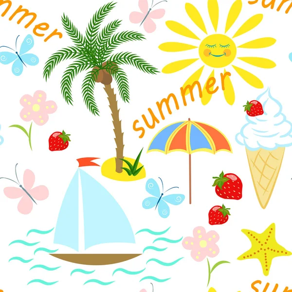 Vacanze estive al mare — Vettoriale Stock