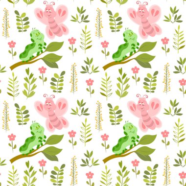 Kelebek ve caterpillar, bitkiler