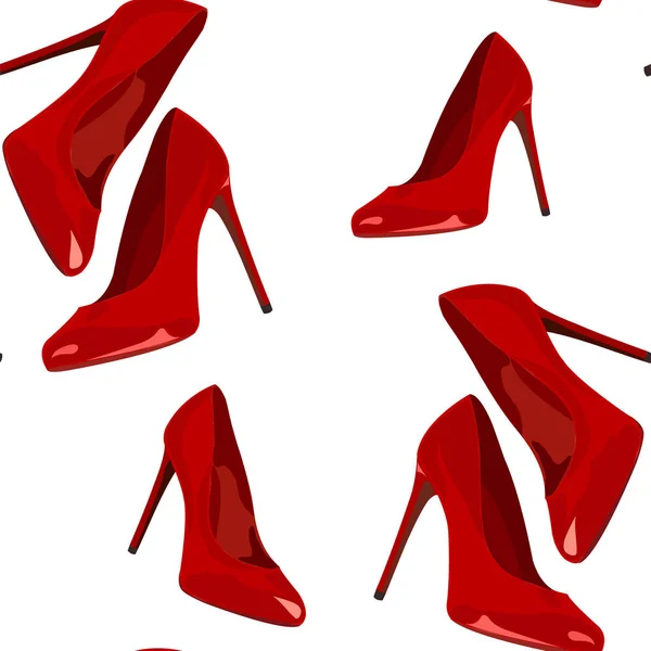 Zapatos rojos para mujer — Vector de stock