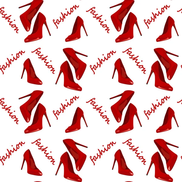 Red women's shoes, fashion — Stock Vector