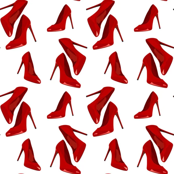 Rote Damenschuhe — Stockvektor