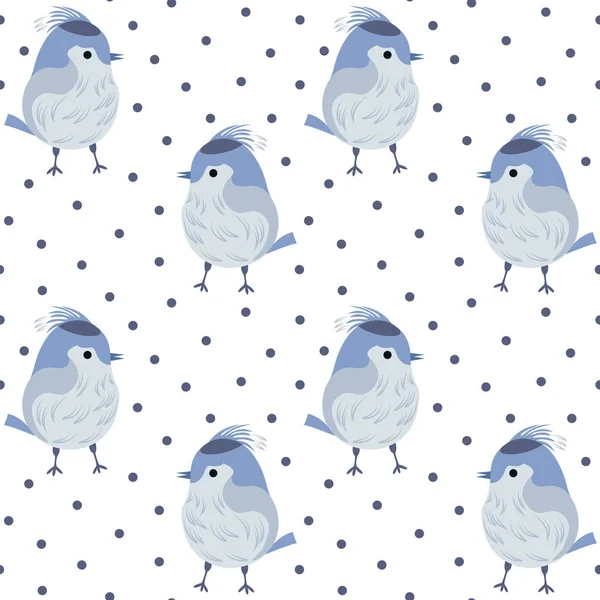 Kresby ptáků a puntíky — Stockový vektor