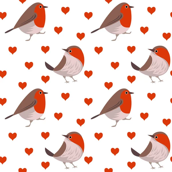Motif drôle avec des oiseaux — Image vectorielle