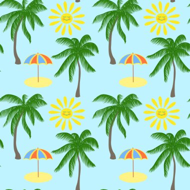 Palmiye ağaçları ile yaz desen
