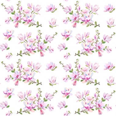 Manolya çiçekleri ile Seamless Modeli 