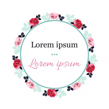 kartı, afiş pembe ve kırmızı güller ile süslüdür