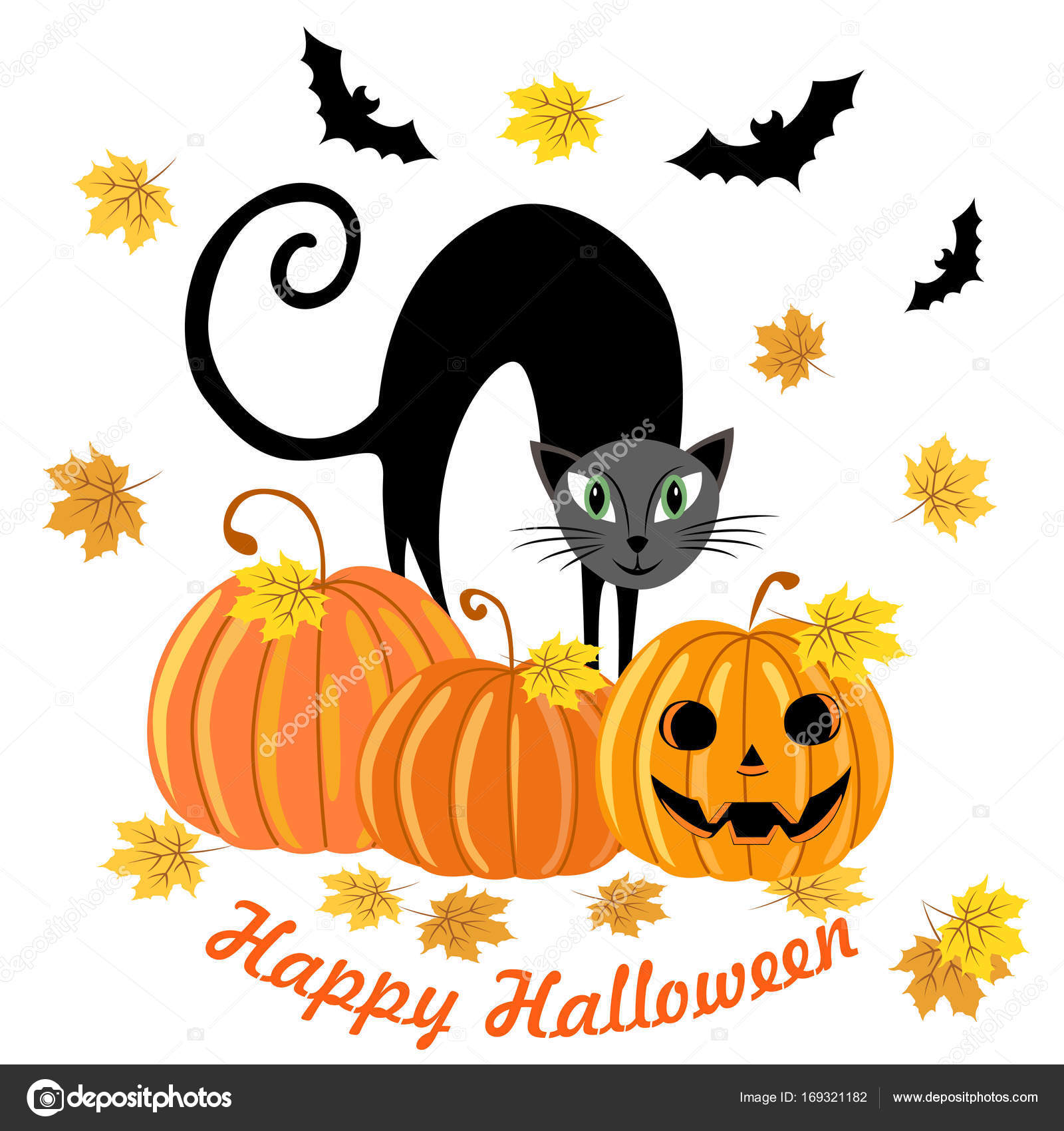 Kartkę Z życzeniami Z Halloween Rysunek Z Dynie Czarnego