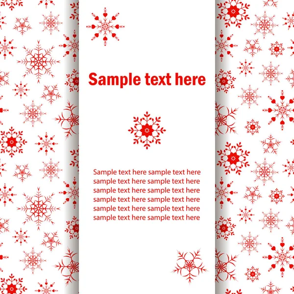 Рождественские открытки, баннер с красными снежинками — стоковый вектор