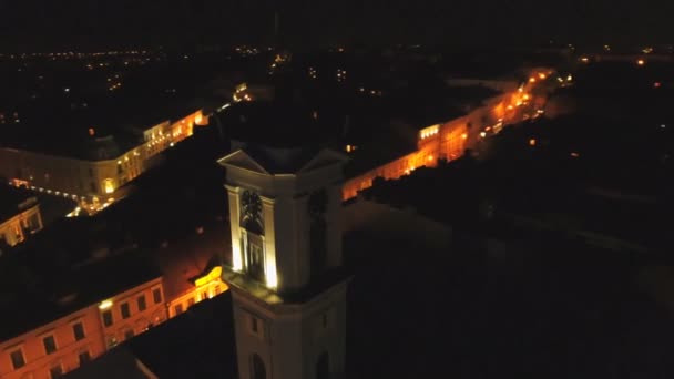 Aerial strzał nocy miasto — Wideo stockowe