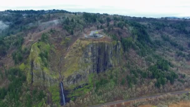 Fotografia aérea Vista House Oregon — Vídeo de Stock