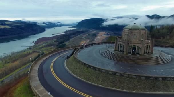 Fotografia aérea Vista House Oregon — Vídeo de Stock