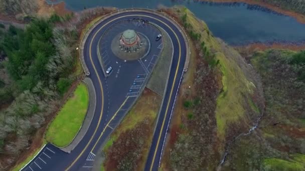 Aerial strzał Vista House Oregon — Wideo stockowe