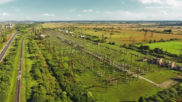 Planta de energía térmica de tiro aéreo — Vídeo de stock