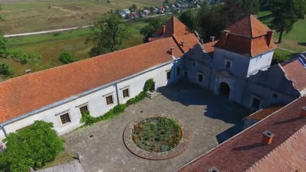 Luchtfoto shot kasteel — Stockvideo