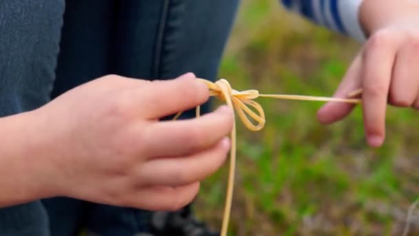 Flickor Som Gör Träplan Och Har Roligt — Stockvideo