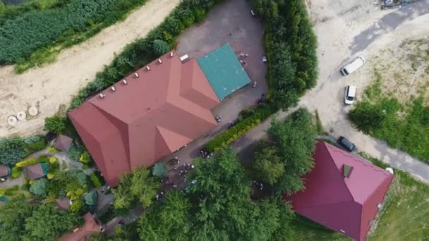 Vista aérea del hermoso restaurante — Vídeos de Stock