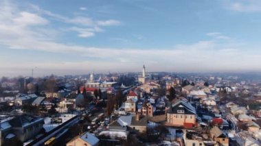 Şehirde panoramik hava görüntüsü
