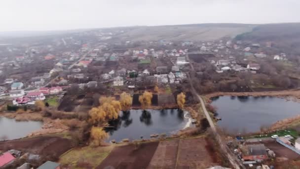 Panoramic aerial shot in town — Stock Video